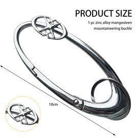 Zernblend Heavy Shiny Metal Carabiner for Belt Loop, Star Silver Carabiner Key Chain, Carabiner Hook (Silver)