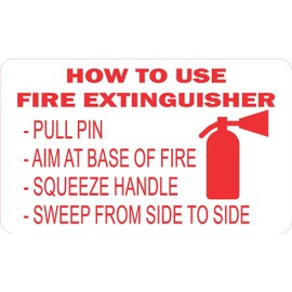 StickerTalk How to Use Fire Extinguisher Vinyl Sticker, 5 inches by 3 inches
