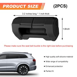 SHMZK 2PCS Car Seat Belt Buckle Covers, Anti-Scratch Silicone Seatbelt Clip Protective Cover for Car Safety, Universal Seat Belt Buckle Protector for Most Vehicles, Car Accessories (Black)