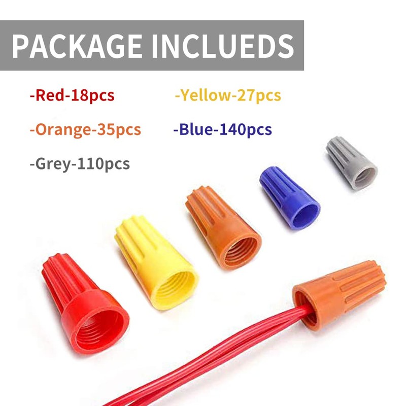330 Pcs Wire Connectors Nuts Kit - Electrical Twist Wiring