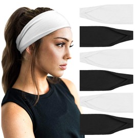 DRESHOW Pack of 6 Women's Headbands, Hair Band, Turban, Elastic Headband, Hair Accessories for Girls, Everyday, Yoga, Sports, Fitness, 6 Pack Set A, 1 pc (pack of 6)