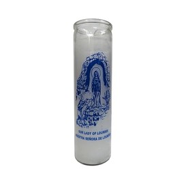 Generic Our Lady of Lourdes (Nuestra Senora de Lourdes) White Devotional Candle
