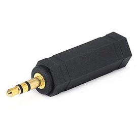 Monoprice 3.5mm Stereo Plug to 6.35mm (1/4 Inch) Stereo Jack Adaptor - Gold Plated, Black