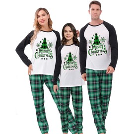 Finihen Matching Family Christmas Pajamas Men's Pajamas Tree Clothes Couple Pjs Sleepwear Size XL Color White
