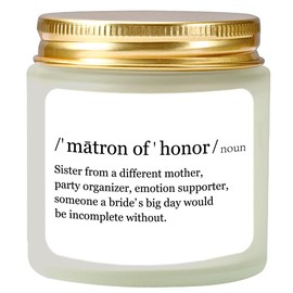 Vellsenne Scented Candle Matron of Honor Proposal Gifts - Lavender Soy Wax Candle - Maid of Honor Proposal Gifts - Bridesmaid Gifts for Friends Girls Women 4oz