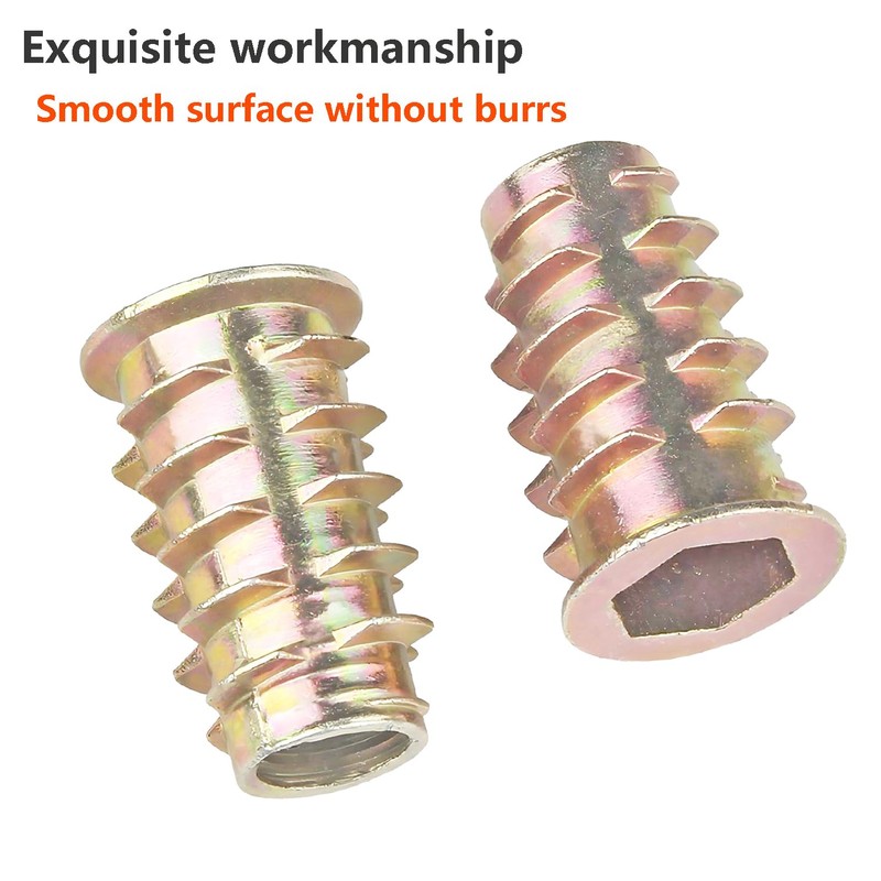 Qrity 20 Pcs Hex Socket Screw-in Nuts Fastener M6x18mm, Zinc