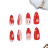 JUSTUSNX 24pcs Elliptische Weihnachten gefälschte Nägel Rot Lange Falsche Nägel