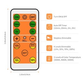 PRINCEWAY LED Wall Mount Reading Light with Remote Control, Touch Lamp Book Light for Reading in Bed, 5V 2A USB Output, Adjustable CCT (3000K-4000K-5000K), Stepless Dimming and 4 Gear Dimming (Black)