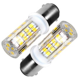 HQRP 2-Pack Navigation and Anchor Light Dual Contact Ba15d Bayonet Base Cool White 6300-7000 32 LEDs SMD LED Bulb 12-24 Volt DC
