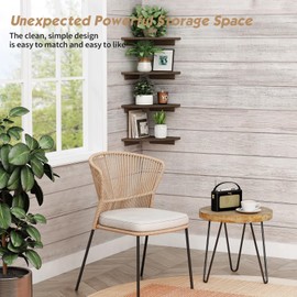 Forbena Large Corner Floating Shelves for Wall Set of 4, 12 Inch Deep Wall Mounted Corner Shelves for Bedroom, Livining Room, Farmhouse Hanging Bookshelf Bookshelves (Rustic Brown)