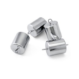 QWORK Double Hooked Weight Set, 4 Pcs 200g (0.44lbs) Chrome-Plated Hook Weight, for General Science and Physics Laboratory Work, with Case