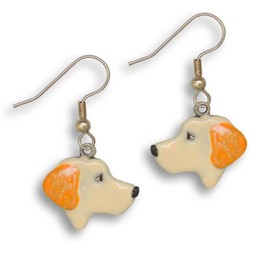The Magic Zoo Enamel Yellow Labrador Earrings - Handcrafted Lab Gifts - Made in the USA
