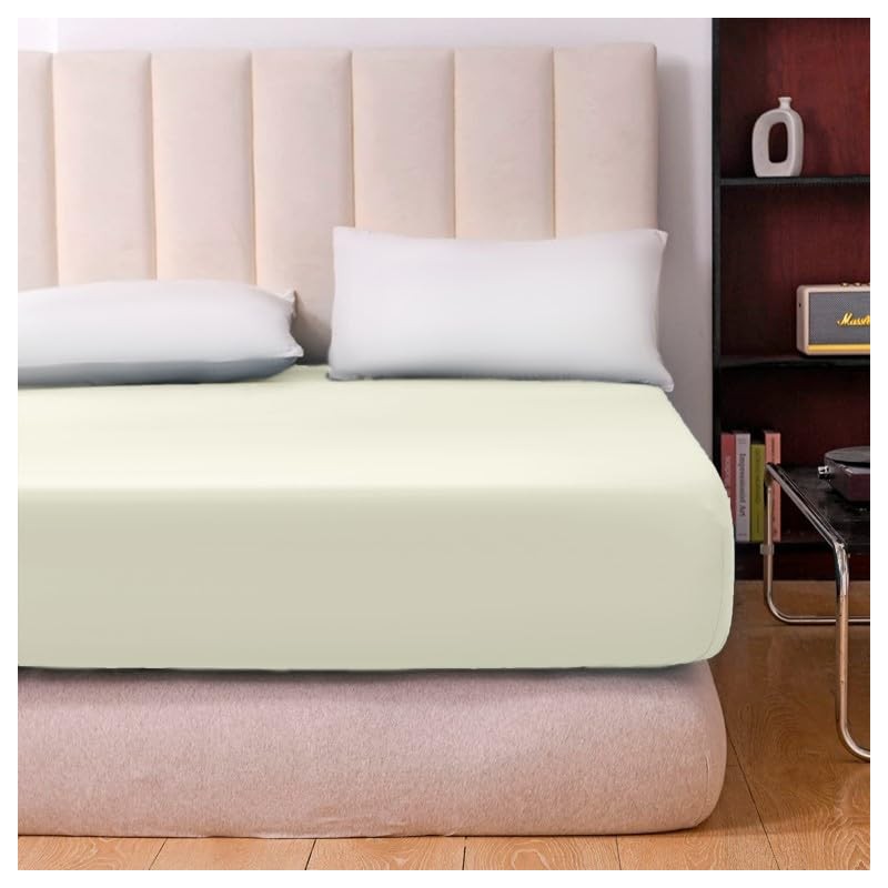 Prime Linens Extra Deep 30Cm Plain Fitted Sheet, Elastic Pocket