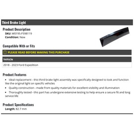 Third Brake Light - Compatible with 2018-2023 Ford Expedition