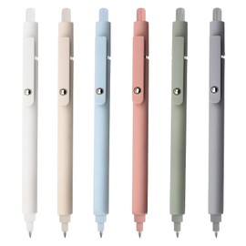 BlueXP Gel Pens 6pcs 0.5mm Black Ink Pens, Fine Point Smooth Writing with Dry Quickly Streamlined Barrel Added Spring Inside All Scenario Writing Companion