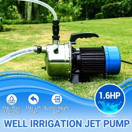 Shallow Well Pump: DEKOPRO Well Irrigation Jet Pump 1.6HP Sprinkler Booster Pump for Watering Lawn Garden from Lake