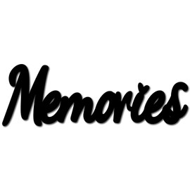 CREATCABIN Memories Wooden Wall Art Decor Wood Sign Laser Cut Basswood Silhouette Decorative Hanging Sculpture for Yoga Studio Living Room Bedroom Shop Coffee Home Wall Door Gift Black 11.81x3.93Inch