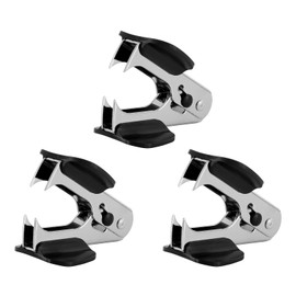 3Pcs Lightweight Stapler Remover Staple Puller Removals Tool Metal with Safety Lock Steel Jaw Staple Remover Wide Finger Grip for School Office Home