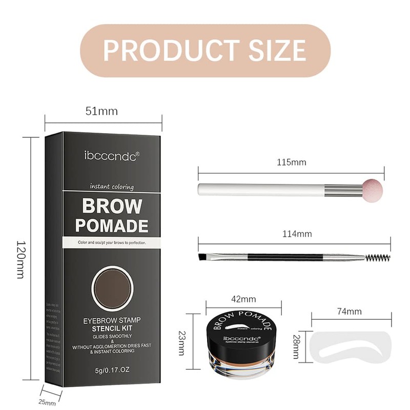 SHEEYOON Eyebrow Stamp Stencil Set, Eyebrow Pomade with 10 Simple