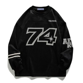 Aelfric Eden Oversized Crewneck Sweatshirts for Men Vintage Graphic Pullover Loose Fit Streetwear Long Sleeve Top