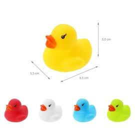12 WELLGRO Bath Ducks Colourful (Yellow, Red, White, Blue, Green) Each Duck Approx. 3.5 x 3 cm (Diameter x Height) in Net