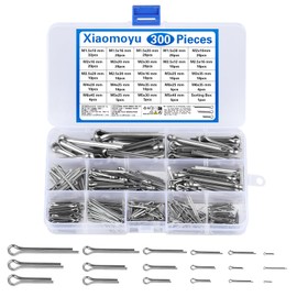 300 Pcs Cotter Pins Assortment, Stainless Steel Cotter Pins, Split Pins, assorted Clip Key Fastener Fitting Panel Pins Kit for Automotive, Mechanics, Car Garage, Workshop, with a Storage Box