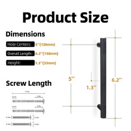 KOMOTIA 10 Pack Matte Black Cabinet Pulls knurled 5 Inch Hole Centers Kitchen Cabinet Handles Black Drawer Pulls Cabinet Hardware