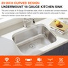 Blenzia 23 Inch Undermount Curved Single Bowl Kitchen Sink (Sink