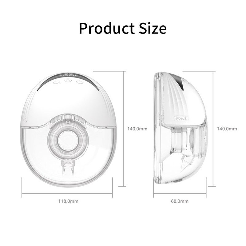 2PCS Hands Free Breast Pump Wearable Electric Breast Pump Lightweight