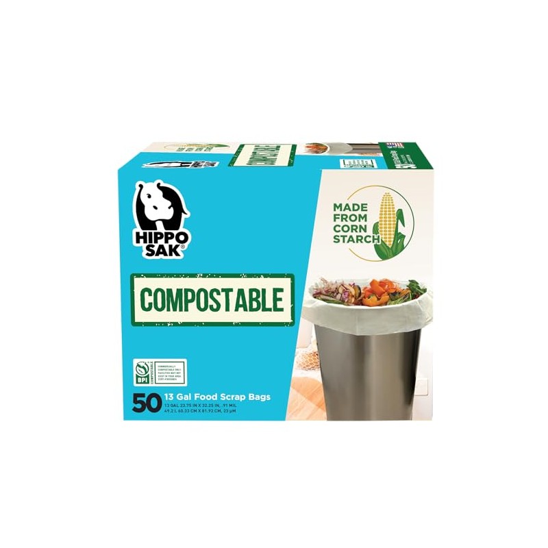Hippo Sak - 13 Gallon Tall Kitchen Compostable Bags -
