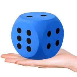 Shappy 3 Inches Foam Dice Fun Filled Large Dice Educational Toy Kawaii Giant Dice Decorative Eva Foam Jumbo Dice Big Square Building Blocks for Board Game Nights Learning Sessions(Blue)