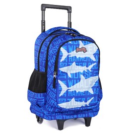 seastig Foldable Rolling Backpack 18 inch Double Handle Wheeled Backpack for Boys Girls Children Luggage Bag for Travel School Trip