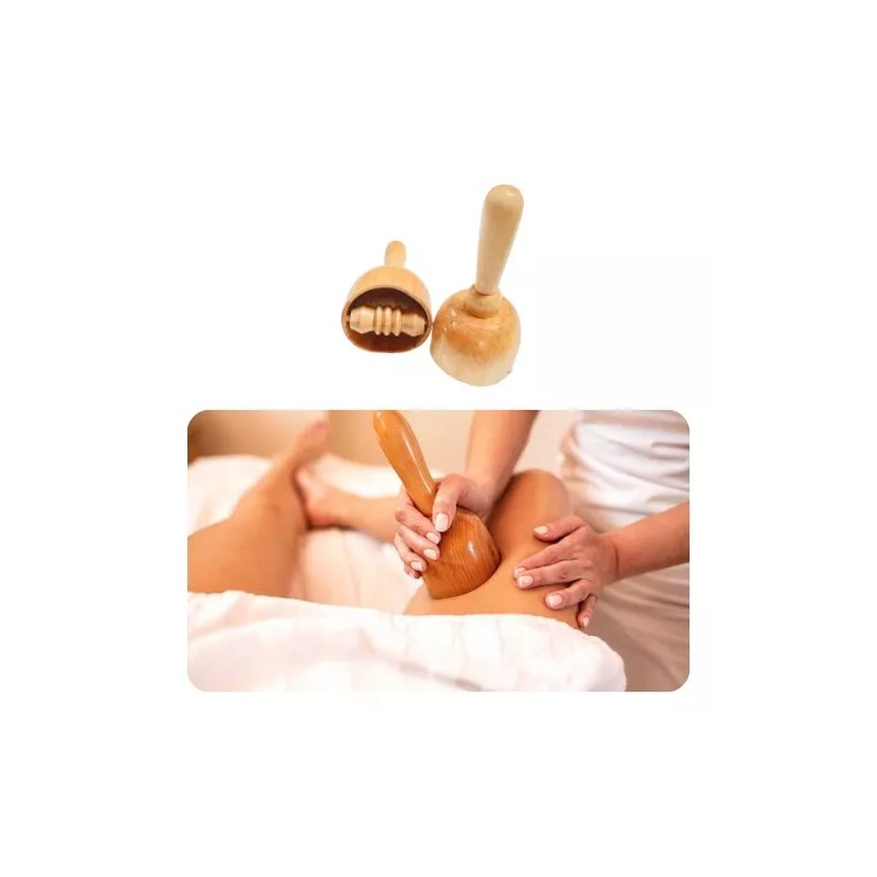 Mexicaja 2 Copas Suecas Con Rodillo Maderoterapia- Anti Celulitis -