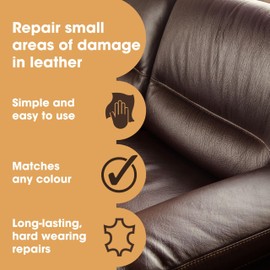 Furniture Clinic Furniture Clinic Complete Leather Repair Kit (Black) | For Sofas, Car Seats, Furniture, Chairs of Leather - Patch, fill and touch up scratches, tears and other damaged areas