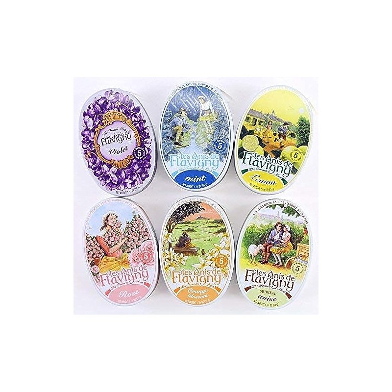 Les Anis De Flavigny Mints 6-Flavor Variety: One 1.75 oz