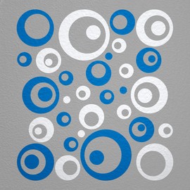 WANDfee® Wall Tattoo, Circles, Dots, 50 Stickers, Colour Choice For Children's Bedroom, Living Room, Hallway, Bathroom, Kitchen, Tile Stickers, white