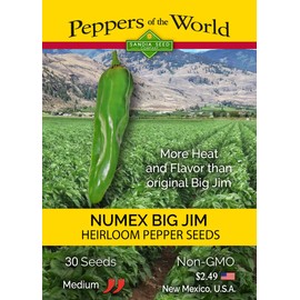 Big Jim NuMex Hatch Green Chile - 30 Seeds from New Mexico - Medium Heat