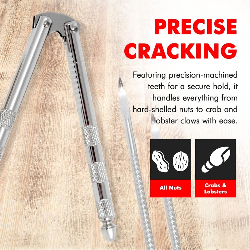 Chef Craft Classic Nut Cracker with Picks, 6.75 inch, Stainless