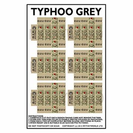 MyTinyWorld Dolls House Miniature Packaging Sheet of 6 Typhoo Grey