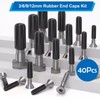smseace 40pcs Rubber End Caps - 4 Sizes (1/8", "1/4",