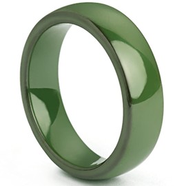 Jude Jewelers Stainless Steel Classic Simple Plain Dome Style Ceramic Wedding Band Ring (Green, 9)