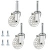 YAEMIKY 2" Swivel Caster Wheels, M8×38mm, Crystal Clear, Set of