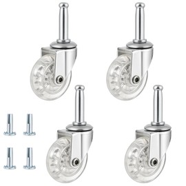 YAEMIKY 2" Swivel Caster Wheels, M8×38mm, Crystal Clear, Set of 4