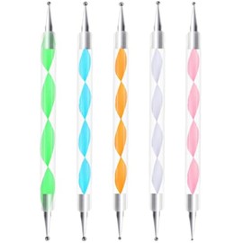 Plus Nao Dot Pen, Set of 5, 0.5mm, 1mm, 1.5mm, 2mm, 2.5mm, Dot Sticks, Gel Nail Art Tools, Manicure, Colorful 5-piece set