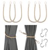 BEL AVENIR Jute Curtain Tiebacks Ropes Tie-Backs, Handmade Curtain Holdbacks(Jute,4pack)