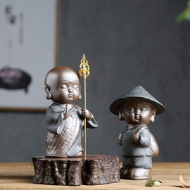 Small Monk Walkers Little Cute Monk Statues (Abbot)