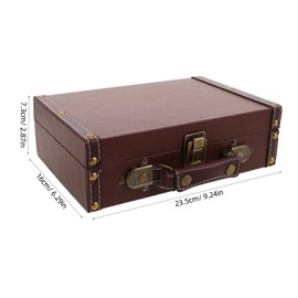 FOMIYES Portable Vintage Treasure Box: Small Decorative Wooden Chest - Luggage Storage Case for Jewelry Keepsakes & Wedding Favors - Pirate-themed Trunk