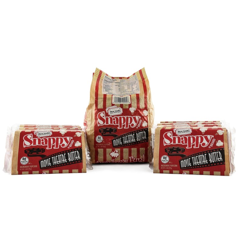 Snappy Movie Theater Butter Microwave Popcorn, 3.5 oz, 48 Pack