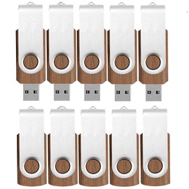 8GB Wooden USB Stick Pack of 10 TATMOHIK 8GB USB Memory Stick Pack of 10 Wood Memory Stick USB 2.0 Metal Swivel Clip Flash Drive Fast Speed USB Flash Drive