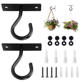 Ceiling Hooks for Hanging Plant, Hanger for Indoor and Outdoor Plant Pots Holder, Wall Hook for Planters, Flower Basket, Wind Chimes, Lanterns, Lights, Bird Feeders, Home Decor-2.5Inch 2Pack